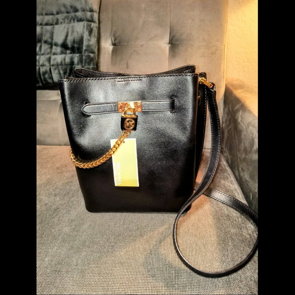 NWT Michael Kors Black Hamilton Legacy Medium Messenger/Crossbody Purse - Picture 4 of 12
